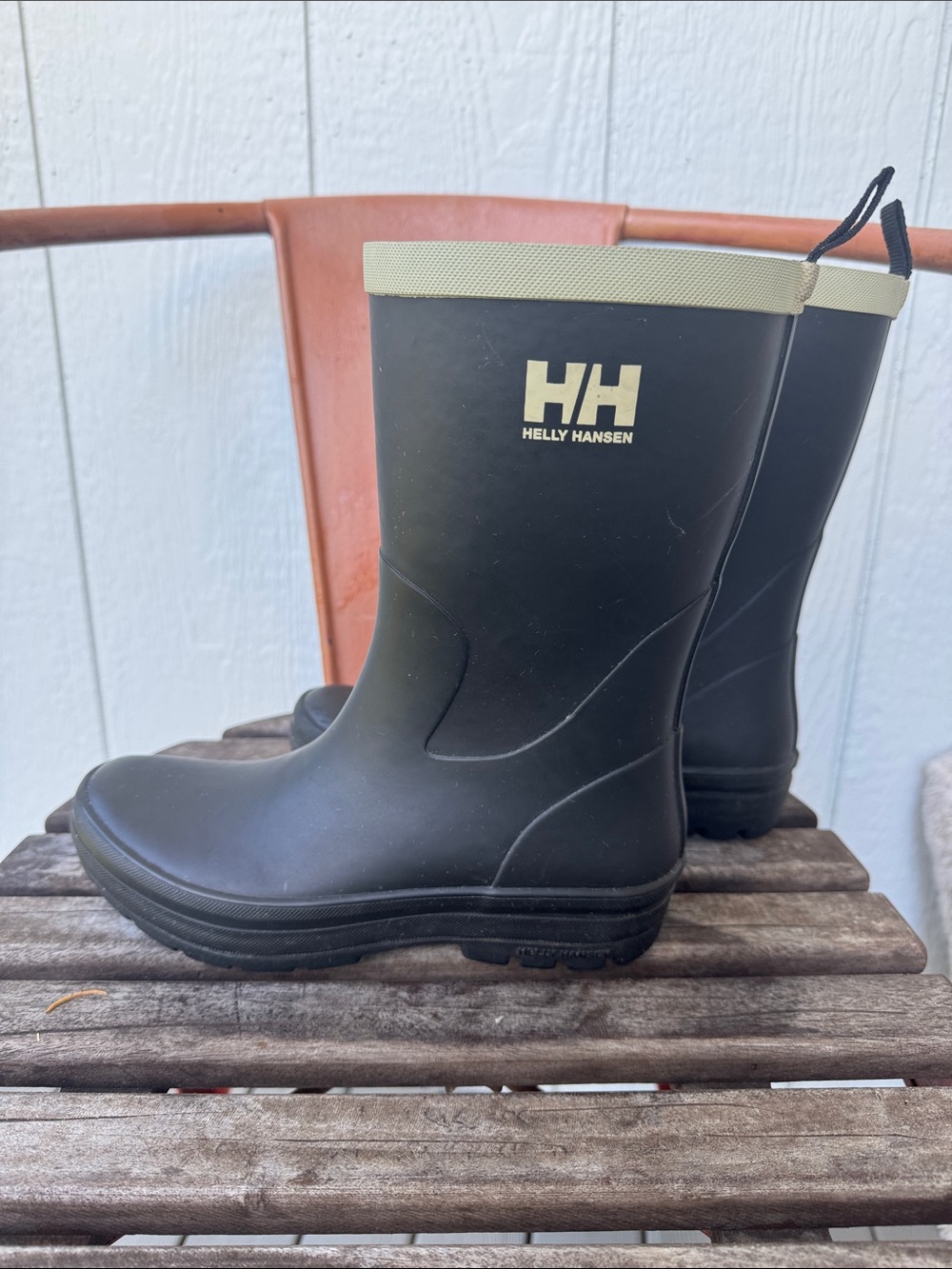 Helly Hansen Black Rubber Waterproof Mid-Calf Rain Boots